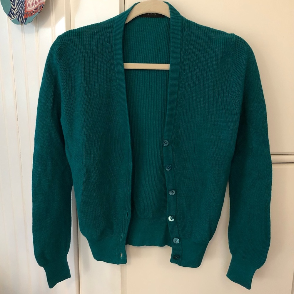 J. Crew V-Neck Cardigan Teal Size XS/S - New
